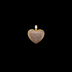 COLLIER-PENDENTIF COEUR SECRET EN OR 750 JAUNE SERTI DIAMANTS