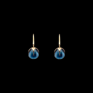 PARURE BAGUE ET BOUCLES D'OREILLES POMELLATO "VELENO" EN OR ROSE 750 ET TOPAZE BLEUE