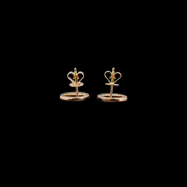 PARURE COLLIER ET CLOUS D'OREILLES CHRIST "DIAMANT" OR 18K ROUGE – Image 5