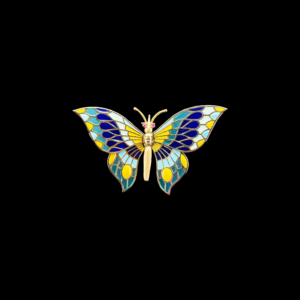 BROCHE VINTAGE PAPILLON ARTICULÉ EN OR JAUNE 18K