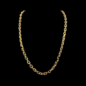 COLLIER-PENDENTIF CHAINE EN OR JAUNE 18 CARATS MAILLE FORCAT DIAMANTEE