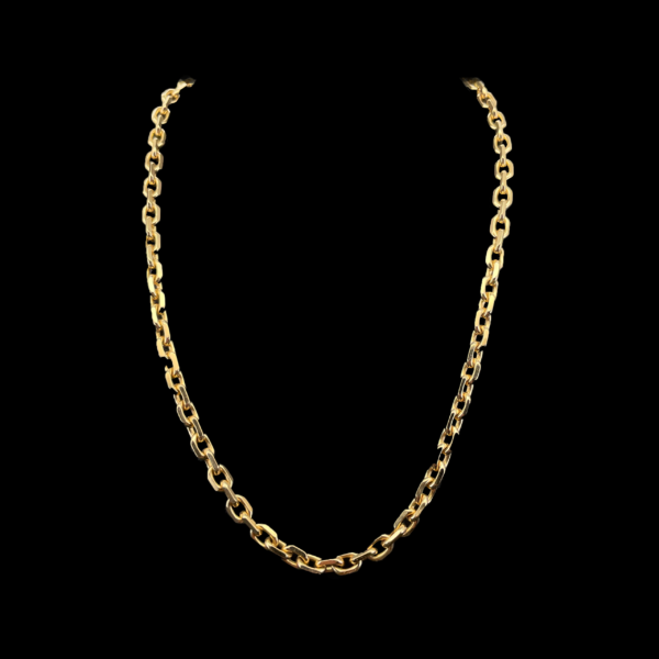 COLLIER-PENDENTIF CHAINE EN OR JAUNE 18 CARATS MAILLE FORCAT DIAMANTEE