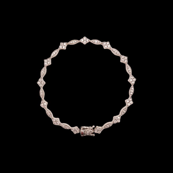 BRACELET TENNIS "ASHI" SERTI DE 91 DIAMANTS BLANC EN OR GRIS 14K