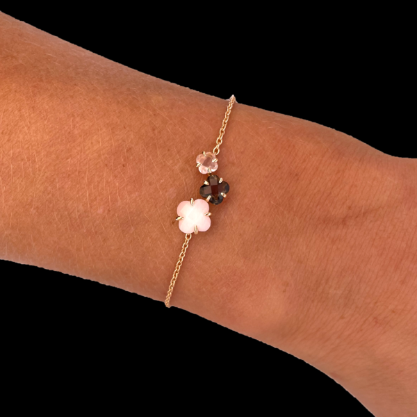 BRACELET MORGANNE BELLO EN OR JAUNE 750 TREFLES MULTI FACETTES – Image 2