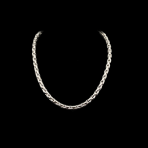 COLLIER-PENDENTIF EN OR GRIS 750 MAILLE FORÇAT