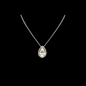 COLLIER-PENDENTIF DIAMANT POIRE 2,07 CARATS AVEC G.I.A. EN OR BLANC 750