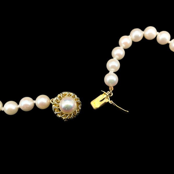 COLLIER-PENDENTIF DE PERLES EN OR JAUNE 750 – Image 2