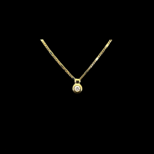 COLLIER-PENDENTIF SOLITAIRE DIAMANT EN OR JAUNE 750