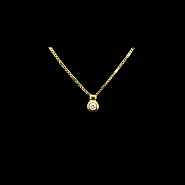COLLIER-PENDENTIF SOLITAIRE DIAMANT EN OR JAUNE 750