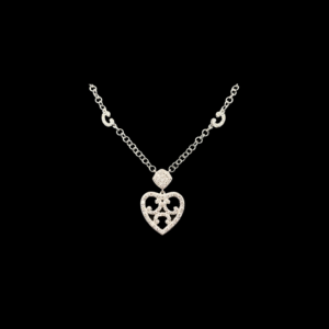 COLLIER-PENDENTIF CHARRIOL CIGNATURE EN OR GRIS 750 ET DIAMANTS