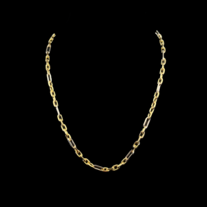 COLLIER-PENDENTIF CHAÎNE FORÇAT EN OR JAUNE ET OR GRIS 750