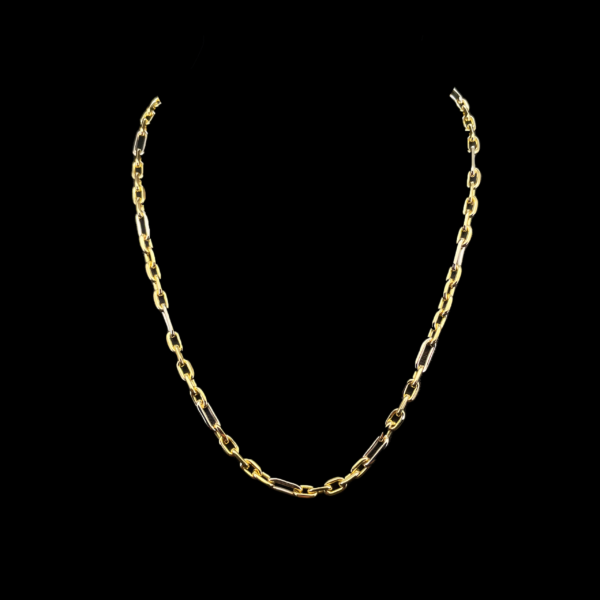 COLLIER-PENDENTIF CHAÎNE FORÇAT EN OR JAUNE ET OR GRIS 750