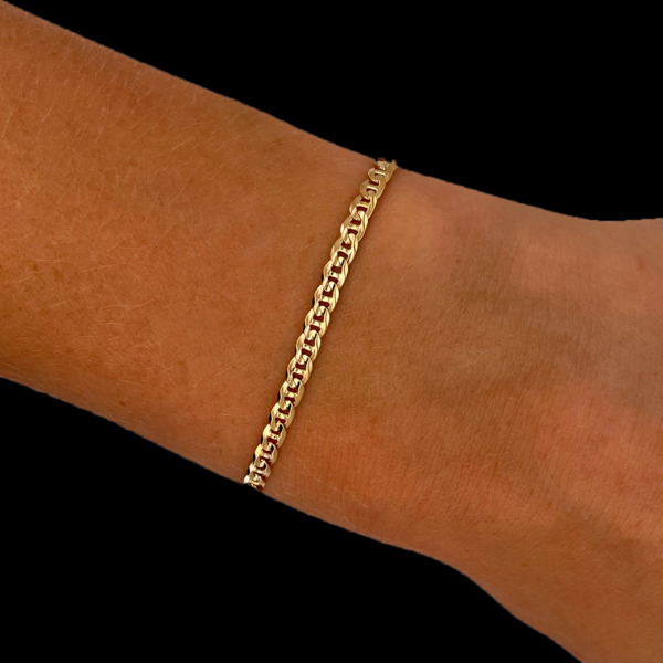 BRACELET OR JAUNE 750 MAILLE MARINE – Image 2