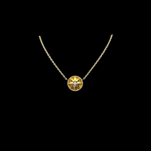 COLLIER-PENDENTIF DIOR ROSE DES VENTS OR JAUNE, DIAMANT ET ŒIL DE TIGRE