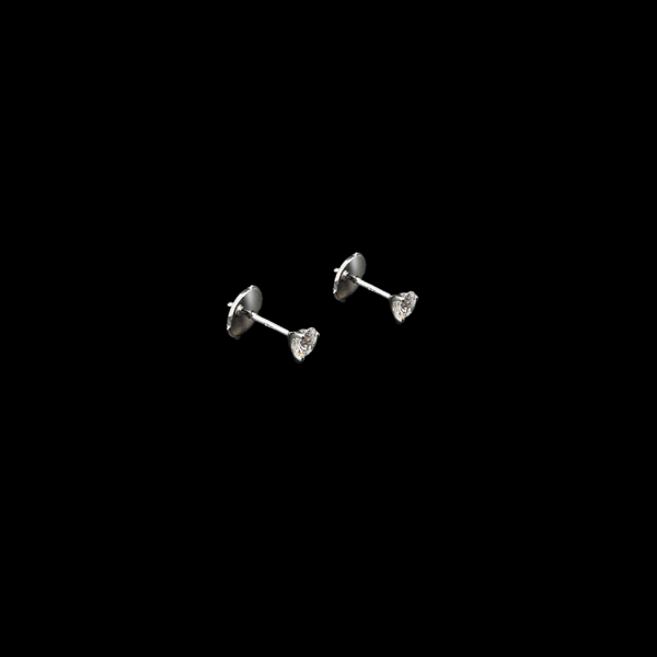 BOUCLES D'OREILLES CLOUS OR GRIS 18 CARAT DIAMANTS – Image 2