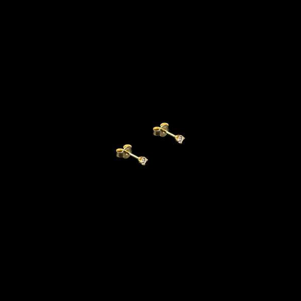 BOUCLES D'OREILLES CLOUS OR JAUNE 18 CARATS DIAMANTS – Image 2