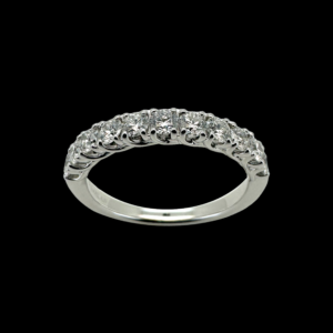 BAGUE DEMITOUR DE GAHLAN EN OR GRIS 750 SERTIE DE 11 DIAMANTS