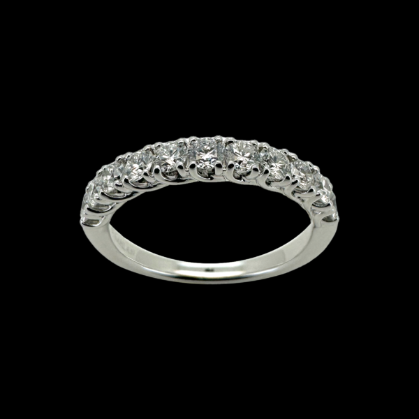 BAGUE DEMITOUR DE GAHLAN EN OR GRIS 750 SERTIE DE 11 DIAMANTS