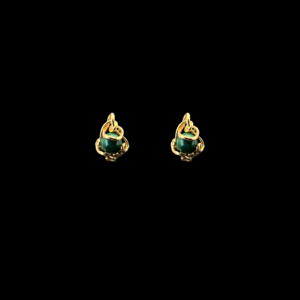 BOUCLES D'OREILLES GILBERT ALBERT CHAMPAGNE OR JAUNE 750 PERLES INTERCHANGEABLES