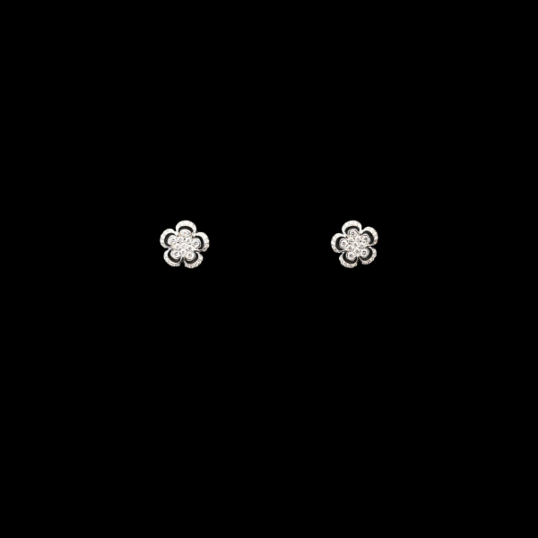 BOUCLES D'OREILLES KURZ ICONIC FLOWER OR GRIS 750