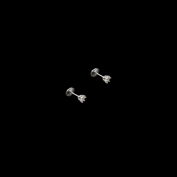 BOUCLES D'OREILLES CLOUS EN OR GRIS 18 CARATS DIAMANTS – Image 3