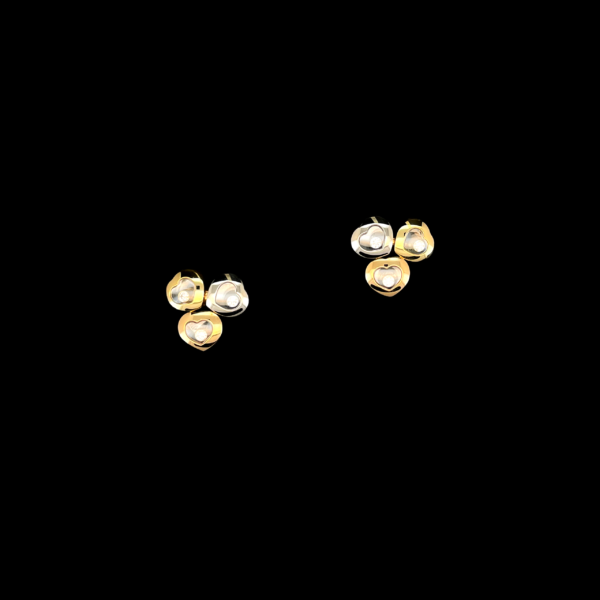 BOUCLES D'OREILLES CHOPARD "HAPPY CURVES EARRINGS" 3 ORs 750 DIAMANTS