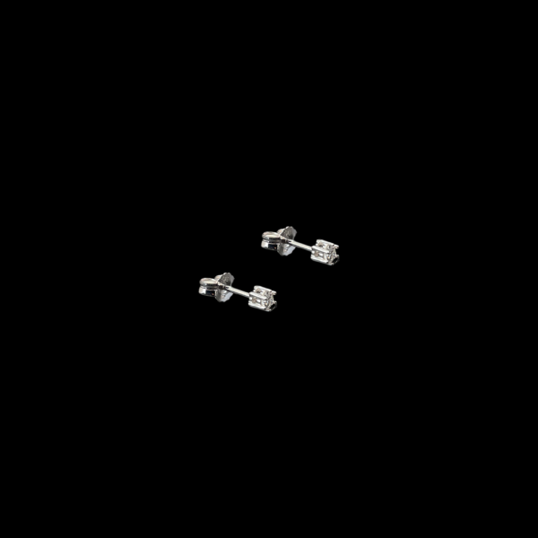 BOUCLES D'OREILLES CLOUS EN OR GRIS 750 DIAMANTS – Image 2