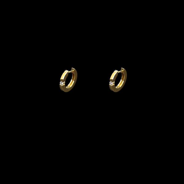BOUCLES D'OREILLES CRÉOLES EN OR JAUNE 750 DIAMANTS
