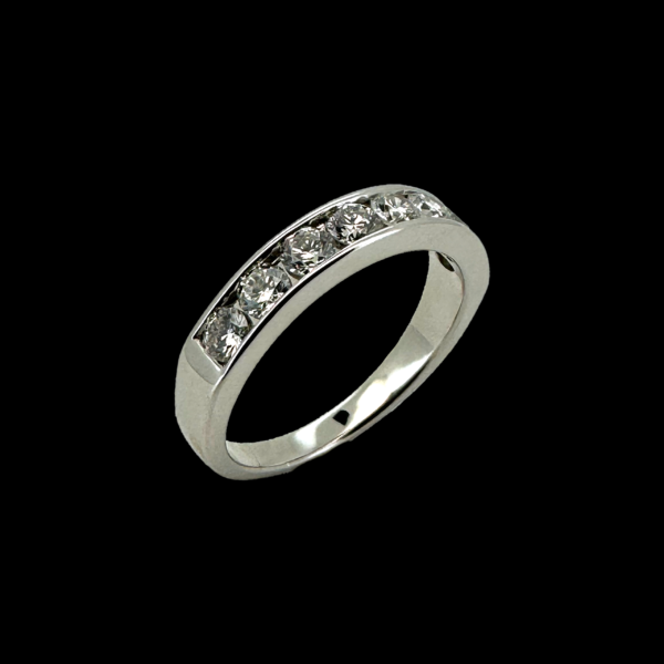 BAGUE DEMI-TOUR OR BLANC 8 DIAMANTS – Image 2