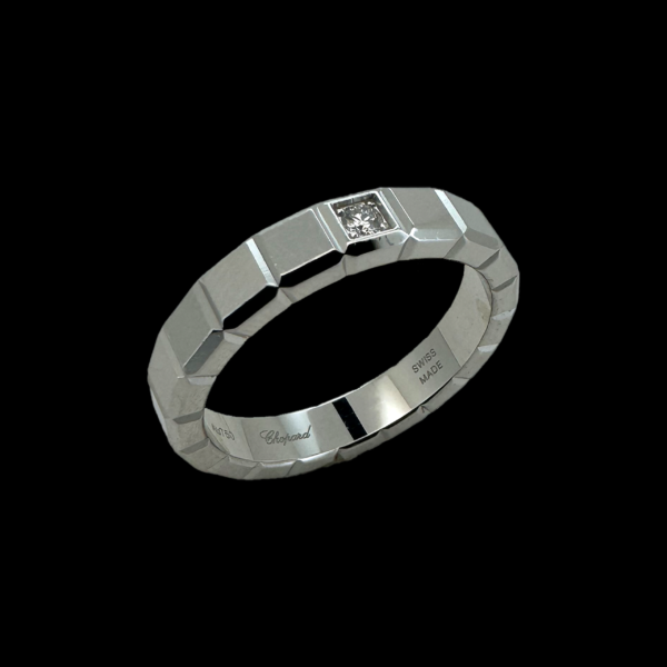BAGUE CHOPARD ICE CUBE EN OR GRIS 750 ET DIAMANT – Image 2