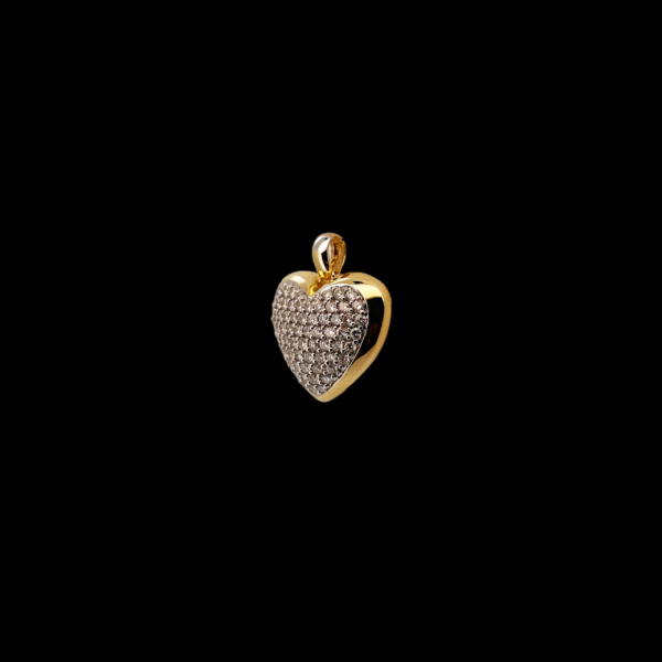 COLLIER-PENDENTIF COEUR SECRET EN OR 750 JAUNE SERTI DIAMANTS – Image 2