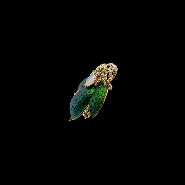 BROCHE GILBERT ALBERT SCARABÉE EN OR JAUNE 750 – Image 2