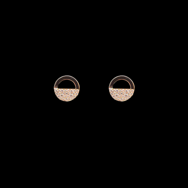 PARURE COLLIER ET CLOUS D'OREILLES CHRIST "DIAMANT" OR 18K ROUGE – Image 4