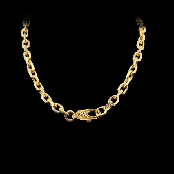 COLLIER-PENDENTIF CHAINE EN OR JAUNE 18 CARATS MAILLE FORCAT DIAMANTEE – Image 2