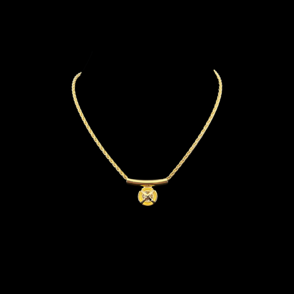 COLLIER-PENDENTIF SOLITAIRE OR JAUNE 18K ET DIAMANT – Image 2