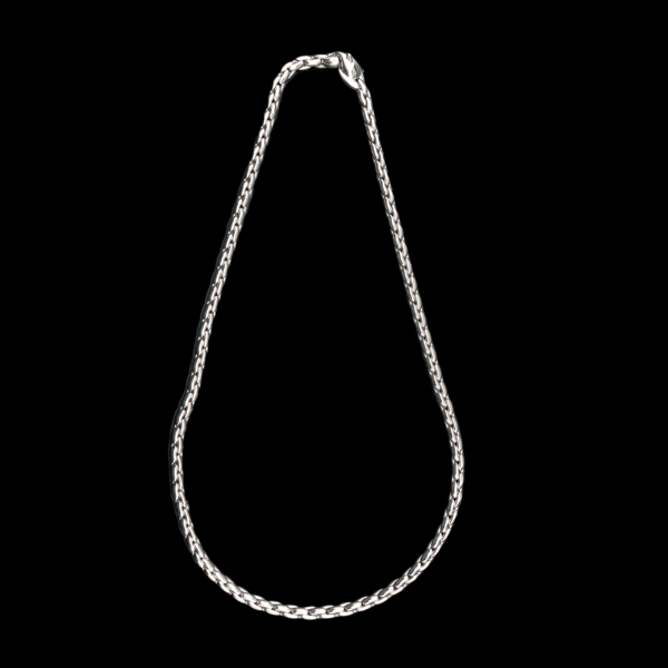 COLLIER-PENDENTIF EN OR GRIS 750 MAILLE FORÇAT – Image 2