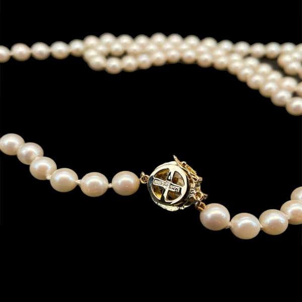 COLLIER-PENDENTIF DE PERLES EN OR JAUNE 750 – Image 3