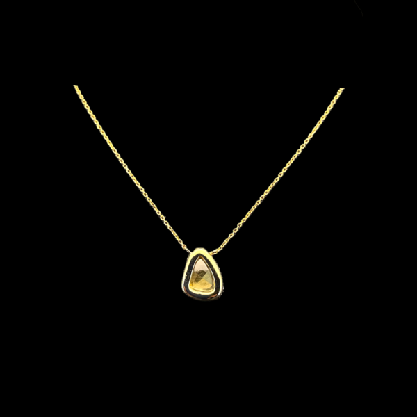 COLLIER-PENDENTIF EN OR JAUNE 750 SAPHIR JAUNE ET DIAMANTS – Image 2