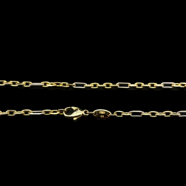 COLLIER-PENDENTIF CHAÎNE FORÇAT EN OR JAUNE ET OR GRIS 750 – Image 2
