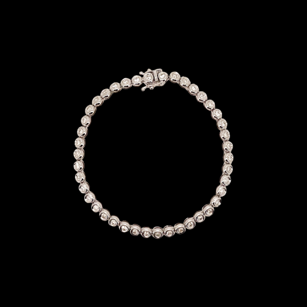 BRACELET TENNIS 42 DIAMANTS TAILLE MODERNE OR GRIS 750 – Image 2