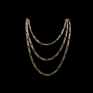 COLLIER-PENDENTIF CHAÎNE AMÉRICAINE EN OR JAUNE ET GRIS 750