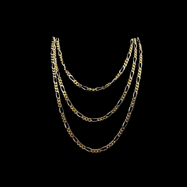 COLLIER-PENDENTIF CHAÎNE AMÉRICAINE EN OR JAUNE ET GRIS 750