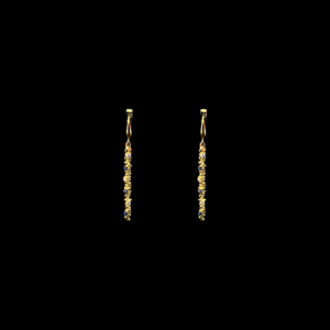 BOUCLES D'OREILLES CHAMPAGNE OR JAUNE 750 SAPHIRS ET DIAMANTS