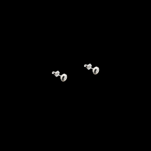 BOUCLES D'OREILLES CLOUS OR GRIS DIAMANTS – Image 2