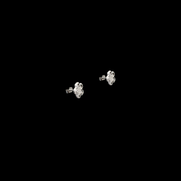 BOUCLES D'OREILLES KURZ ICONIC FLOWER OR GRIS 750 – Image 3