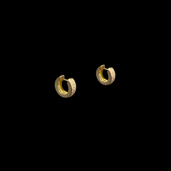 BOUCLES D'OREILLES CRÉOLES OR JAUNE 750 DIAMANTS – Image 2