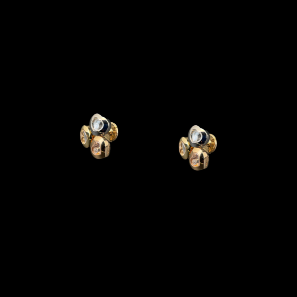 BOUCLES D'OREILLES CHOPARD "HAPPY CURVES EARRINGS" 3 ORs 750 DIAMANTS – Image 3