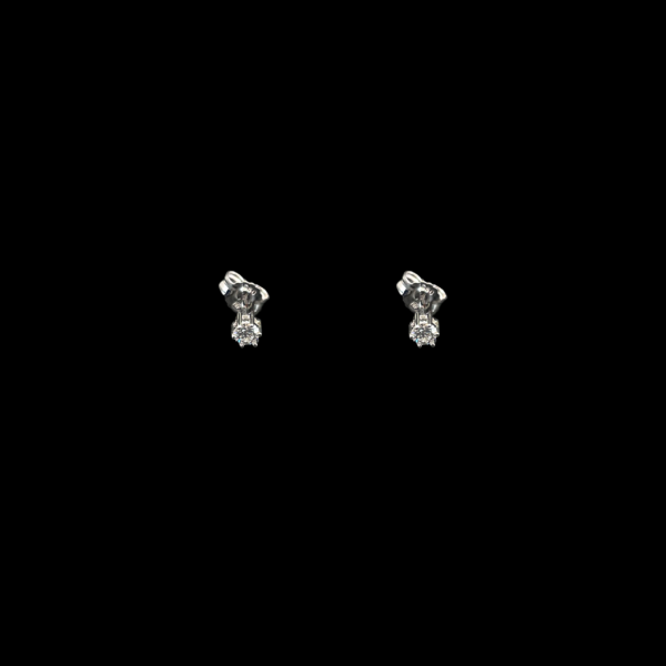 BOUCLES D'OREILLES CLOUS EN OR GRIS 750 DIAMANTS – Image 3