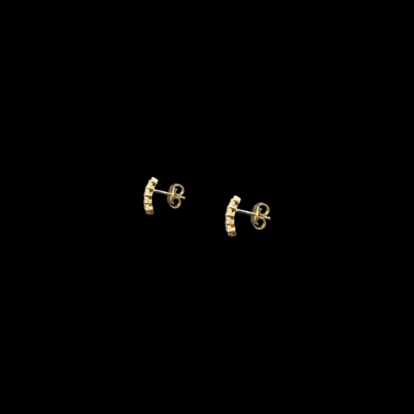 BOUCLES D'OREILLES CLOUS EN OR JAUNE 750 DIAMANTS – Image 2