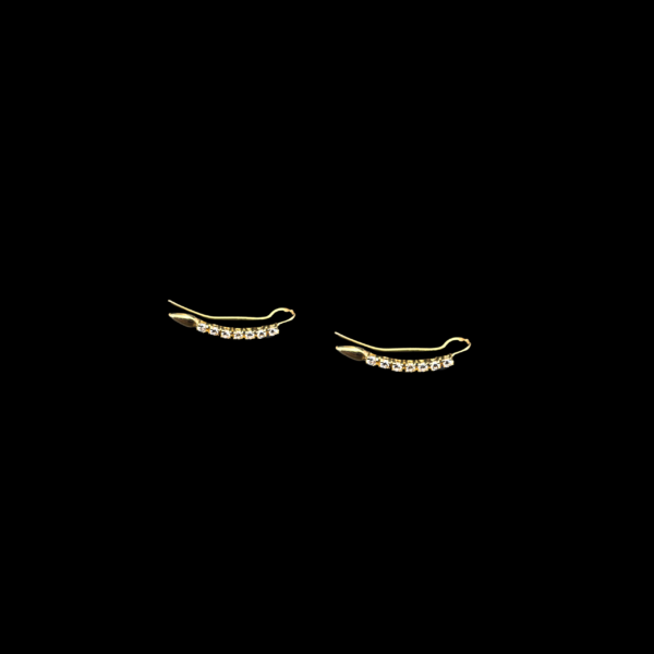 BOUCLES D'OREILLES GRIMPEURS EN OR JAUNE 750 DIAMANTS – Image 2
